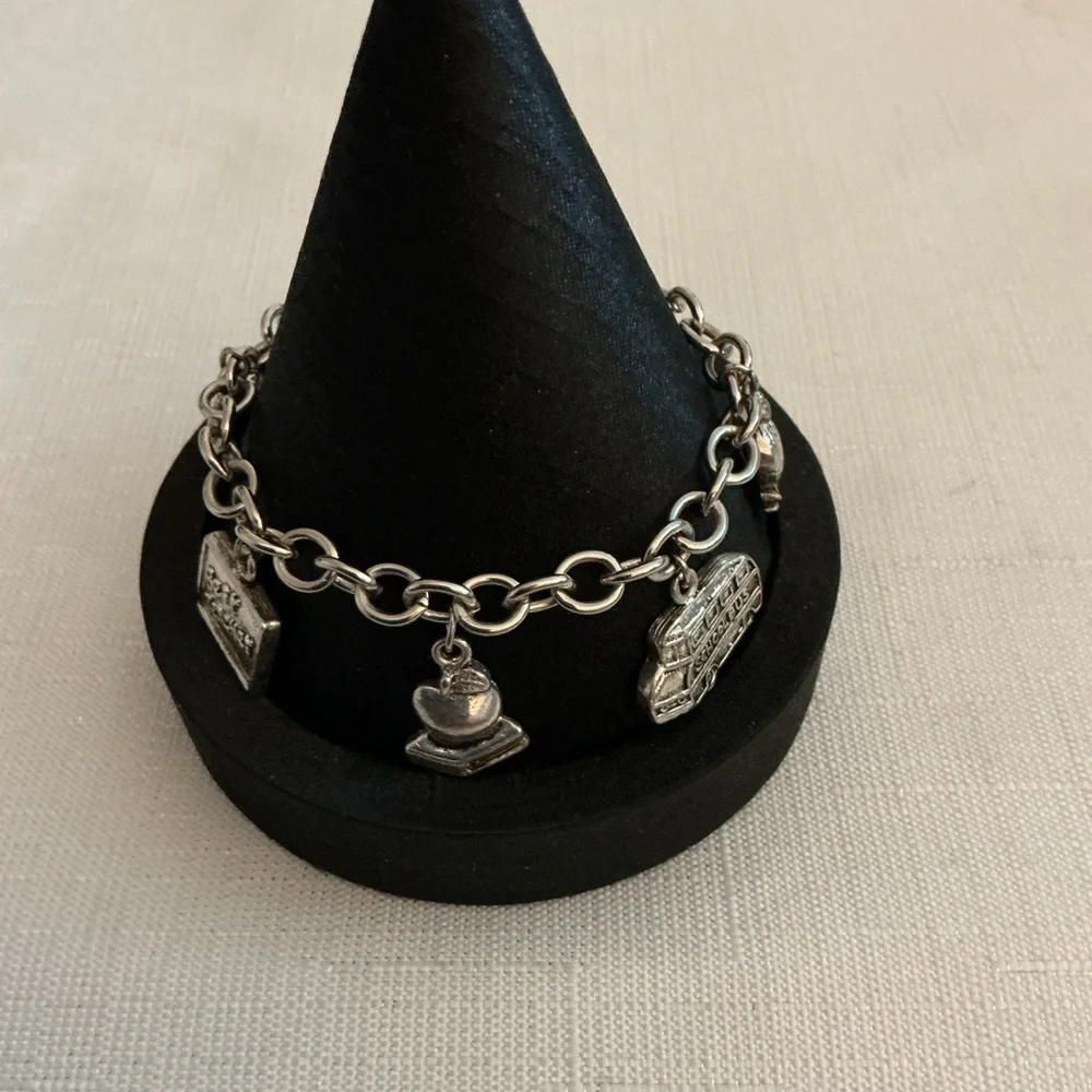 Teacher Appreciation Silver Tone Charm Bracelet